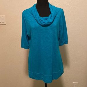 Cato’s Turquoise cowl neck shirt